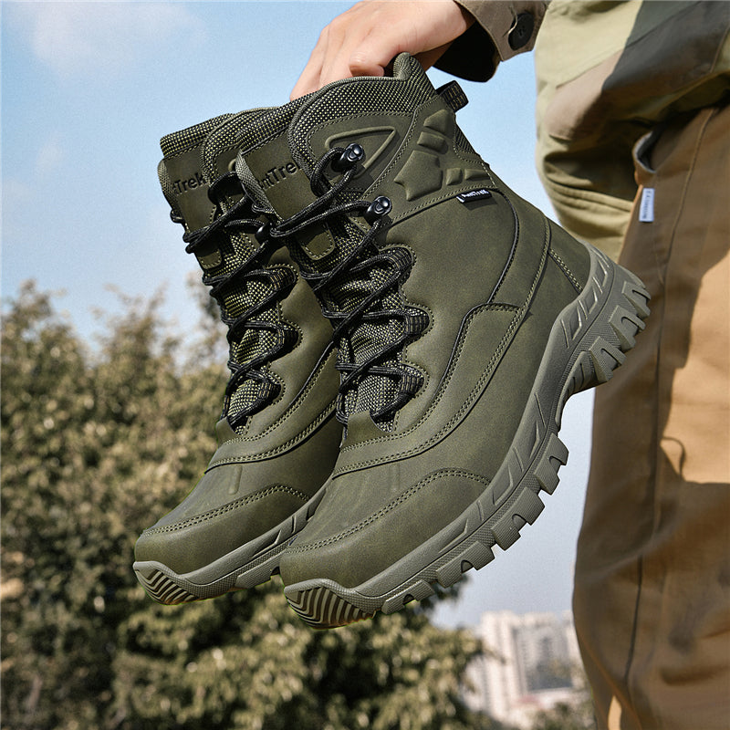 Men's Waterproof Hiking Boots - Breathable Quick-Dry Upper,Mountain Trekking & Outdoor Adventures | All-Terrain Grip & Abrasion-Proof