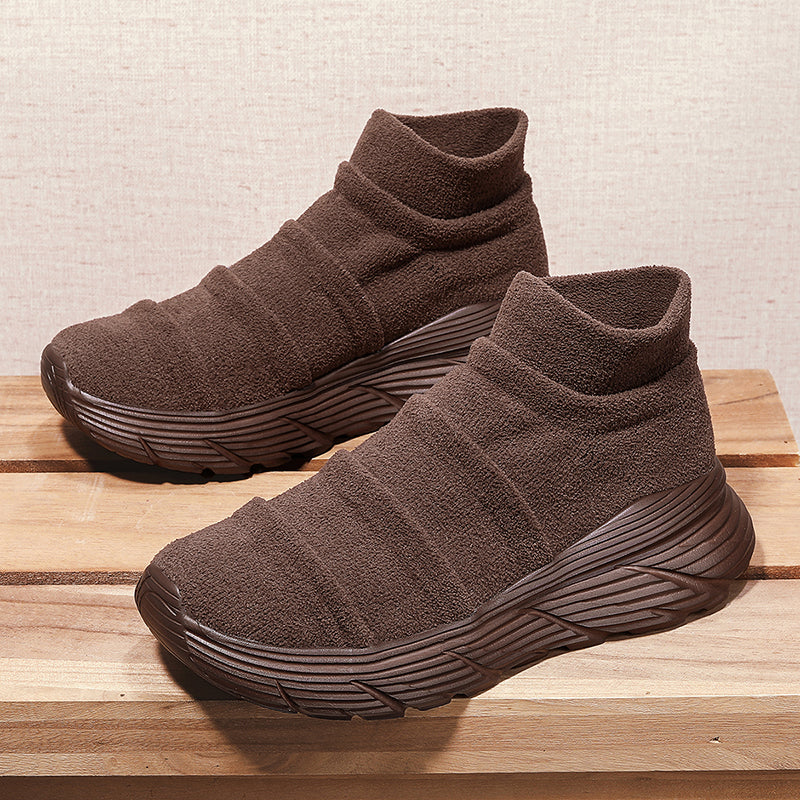 Men’s Thermal-Lined Slip-On Winter Sneakers – Cushioned, Anti-Slip