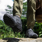 Men’s Outdoor Hiking Shoes – Breathable Mesh Trail Sneakers, Slip-Resistant Durable Outsole, Lightweight Low-Top Lace-Up Walking Shoes