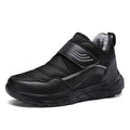Men’s Winter Waterproof Fleece-Lined Walking Shoes, Wide Fit, Hook-and-Loop Strap, Slip-Resistant Sole, Comfortable Casual Sneakers