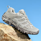 Men’s Hiking Shoes, Breathable Mesh Trail Sneakers, Non-Slip Grip Sole, Low-Top