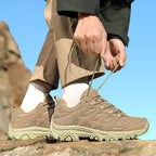 Men’s Hiking Shoes, Breathable Mesh Trail Sneakers, Non-Slip Grip Sole, Low-Top
