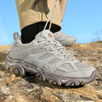 Men’s Hiking Shoes, Breathable Mesh Trail Sneakers, Non-Slip Grip Sole, Low-Top