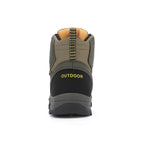 Men's Genuine Leather Work Boots - Lace-Up, Slip-Resistant, Wide Toe Box with Arch Support