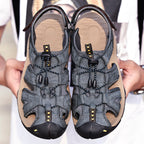 Men's Mixed Material Sandals - Lace-Up, Maximum Support, Wide Toe Box with Arch Support