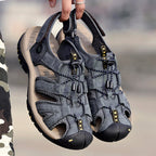 Men's Mixed Material Sandals - Lace-Up, Maximum Support, Wide Toe Box with Arch Support