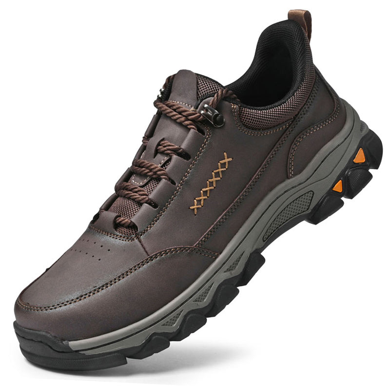 Men's Genuine Leather Casual Boots - Lace-Up, Maximum Support, Wide Toe Box with Arch Support