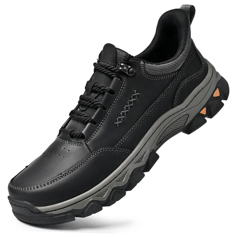 Men's Genuine Leather Casual Boots - Lace-Up, Maximum Support, Wide Toe Box with Arch Support