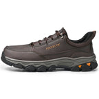 Men's Genuine Leather Casual Boots - Lace-Up, Maximum Support, Wide Toe Box with Arch Support