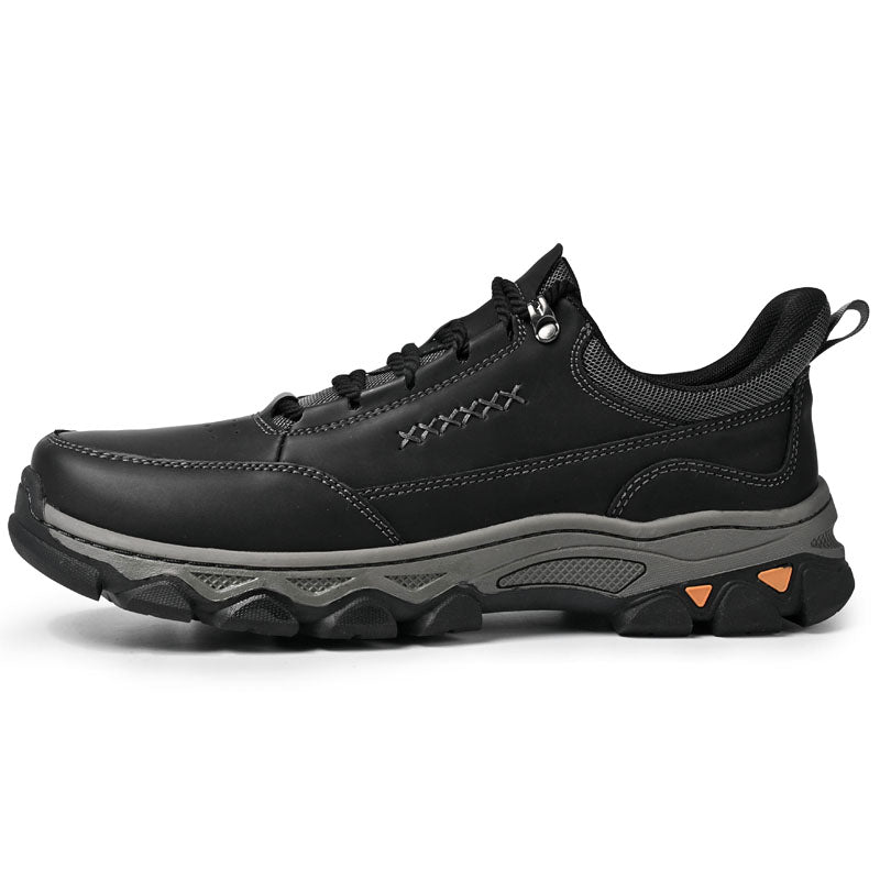Men's Genuine Leather Casual Boots - Lace-Up, Maximum Support, Wide Toe Box with Arch Support