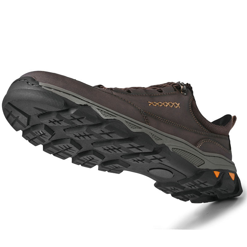 Men's Genuine Leather Casual Boots - Lace-Up, Maximum Support, Wide Toe Box with Arch Support