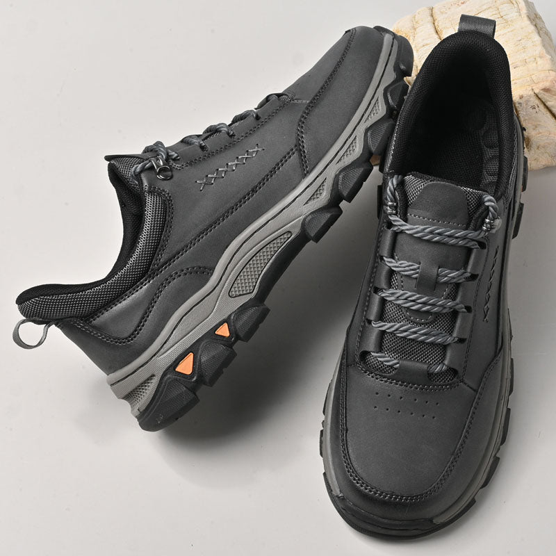 Men's Genuine Leather Casual Boots - Lace-Up, Maximum Support, Wide Toe Box with Arch Support