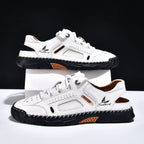 Men's Genuine Leather Sandals - Lace-Up, Maximum Support, Wide Toe Box with Arch Support