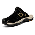 Men's Genuine Leather Sandals - Slip-On, Breathable, Wide Toe Box with Arch Support