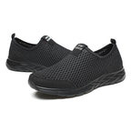 Men's Mesh Walking Shoes - Slip-On, Cushioned, Wide Toe Box with Arch Support