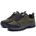 Men's Genuine Leather Hiking Boots - Lace-Up, Waterproof, Slip resistant, Wide Toe Box with Arch Support