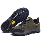 Men's Genuine Leather Hiking Boots - Lace-Up, Waterproof, Slip resistant, Wide Toe Box with Arch Support