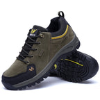 Men's Genuine Leather Hiking Boots - Lace-Up, Waterproof, Slip resistant, Wide Toe Box with Arch Support