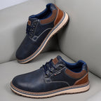 Men's Genuine Leather Casual Boots - Lace-Up, Waterproof, Wide Toe Box with Arch Support