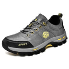Men's Mixed Material Hiking Shoes - Lace-Up, Waterproof, Wide Toe Box with Arch Support