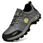 Men's Mixed Material Hiking Shoes - Lace-Up, Waterproof, Wide Toe Box with Arch Support