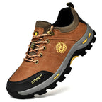 Men's Mixed Material Hiking Shoes - Lace-Up, Waterproof, Wide Toe Box with Arch Support