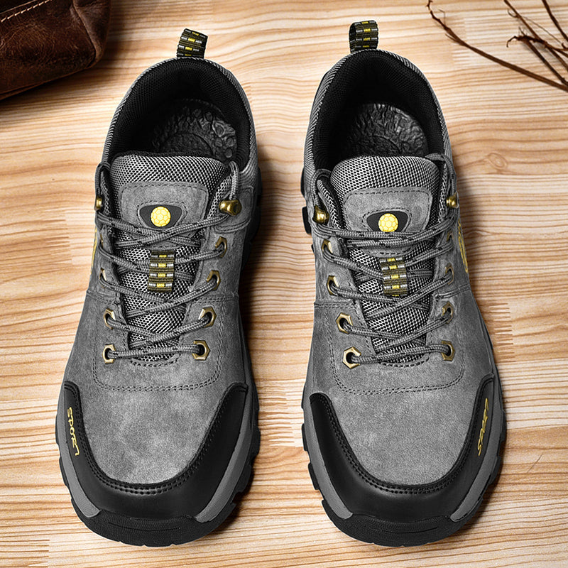 Men's Mixed Material Hiking Shoes - Lace-Up, Waterproof, Wide Toe Box with Arch Support