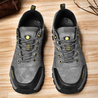 Men's Mixed Material Hiking Shoes - Lace-Up, Waterproof, Wide Toe Box with Arch Support
