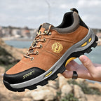 Men's Mixed Material Hiking Shoes - Lace-Up, Waterproof, Wide Toe Box with Arch Support