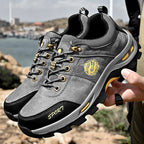 Men's Mixed Material Hiking Shoes - Lace-Up, Waterproof, Wide Toe Box with Arch Support