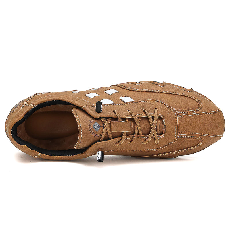 Men's Suede Casual Boots - Lace-Up, Waterproof, Wide Toe Box with Arch Support