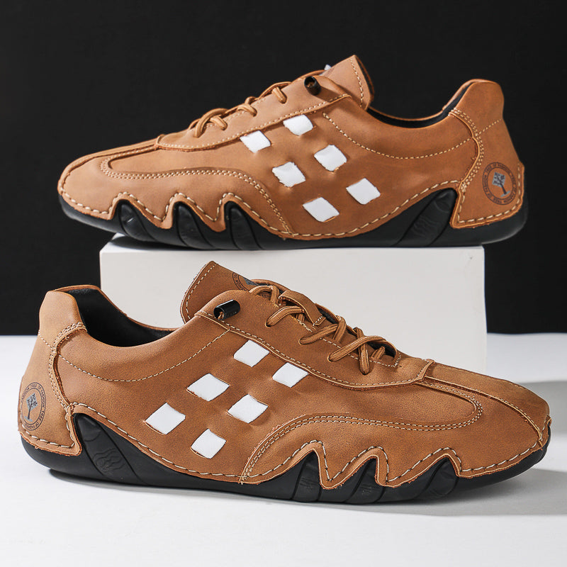 Men's Suede Casual Boots - Lace-Up, Waterproof, Wide Toe Box with Arch Support