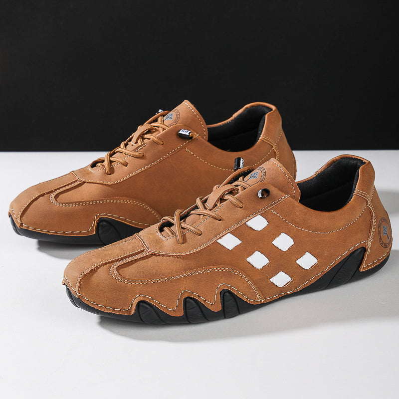Men's Suede Casual Boots - Lace-Up, Waterproof, Wide Toe Box with Arch Support