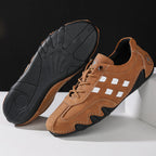 Men's Suede Casual Boots - Lace-Up, Waterproof, Wide Toe Box with Arch Support