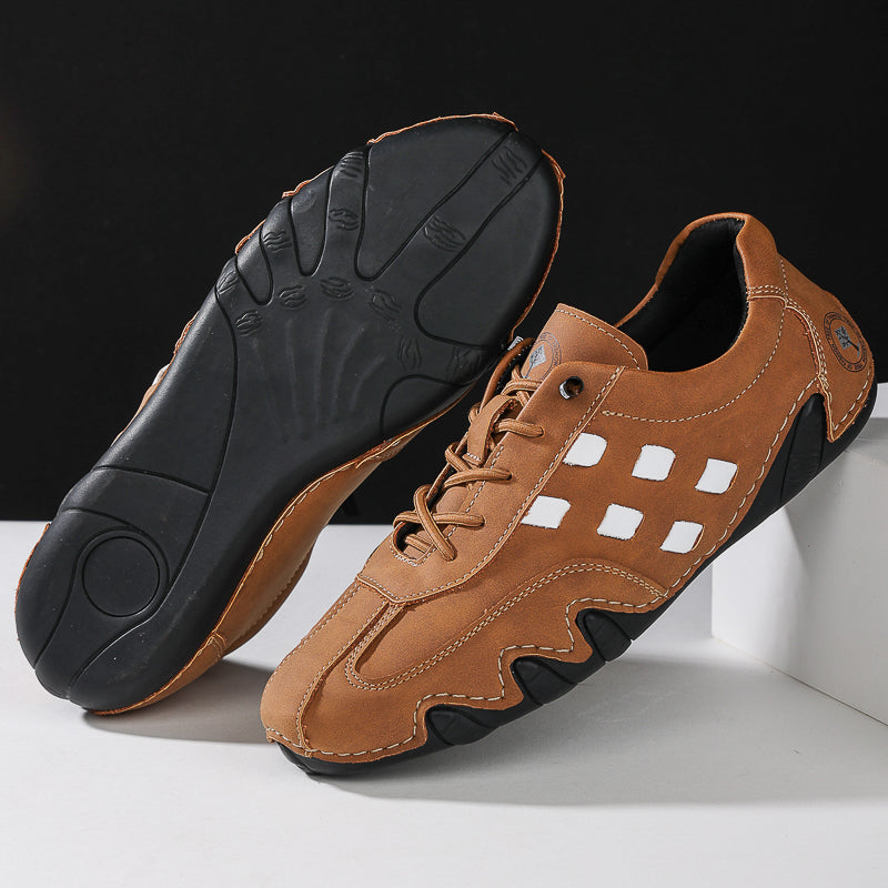 Men's Suede Casual Boots - Lace-Up, Waterproof, Wide Toe Box with Arch Support