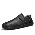 Men's Slip-on Genuine Leather Shoes - Slip-On, Waterproof, Wide Toe Box with Arch Support