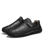 Men's Slip-on Genuine Leather Shoes - Slip-On, Waterproof, Wide Toe Box with Arch Support
