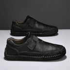 Men's Slip-on Genuine Leather Shoes - Slip-On, Waterproof, Wide Toe Box with Arch Support