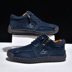 Men's Suede Casual Boots - Side Zipper, Waterproof, Wide Toe Box with Arch Support