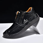 Men's Suede Casual Boots - Side Zipper, Waterproof, Wide Toe Box with Arch Support