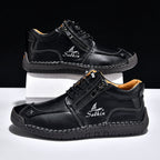 Men's Suede Casual Boots - Side Zipper, Waterproof, Wide Toe Box with Arch Support
