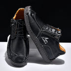Men's Suede Casual Boots - Side Zipper, Waterproof, Wide Toe Box with Arch Support