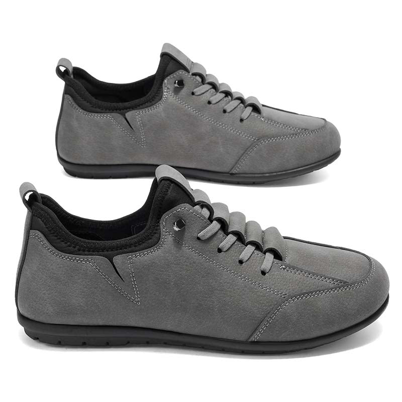 Men’s Secure-Fit Suede Walking Shoes for Tired, Wide Feet | Breathable Lace-Up Comfort with Arch Support for Daily Walks & Travel