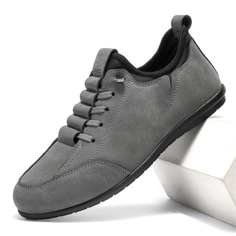 Men’s Secure-Fit Suede Walking Shoes for Tired, Wide Feet | Breathable Lace-Up Comfort with Arch Support for Daily Walks & Travel