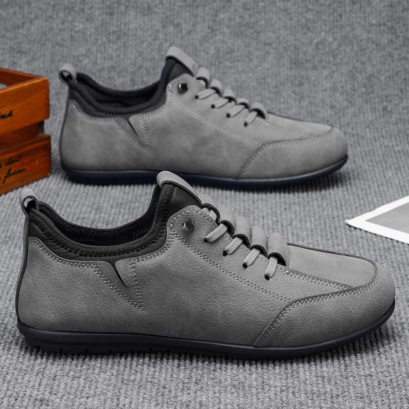 Men’s Secure-Fit Suede Walking Shoes for Tired, Wide Feet | Breathable Lace-Up Comfort with Arch Support for Daily Walks & Travel