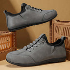 Men’s Secure-Fit Suede Walking Shoes for Tired, Wide Feet | Breathable Lace-Up Comfort with Arch Support for Daily Walks & Travel