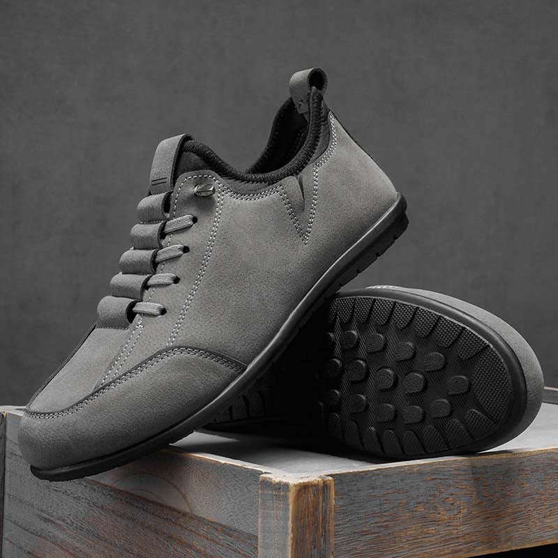 Men’s Secure-Fit Suede Walking Shoes for Tired, Wide Feet | Breathable Lace-Up Comfort with Arch Support for Daily Walks & Travel