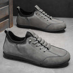 Men’s Secure-Fit Suede Walking Shoes for Tired, Wide Feet | Breathable Lace-Up Comfort with Arch Support for Daily Walks & Travel