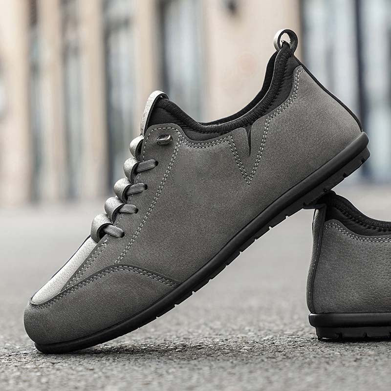 Men’s Secure-Fit Suede Walking Shoes for Tired, Wide Feet | Breathable Lace-Up Comfort with Arch Support for Daily Walks & Travel