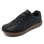 Men’s Waterproof Genuine Leather Walking Shoes for Tired, Wide Feet | Secure Lace-Up & Arch Support for Wet-Weather Walks